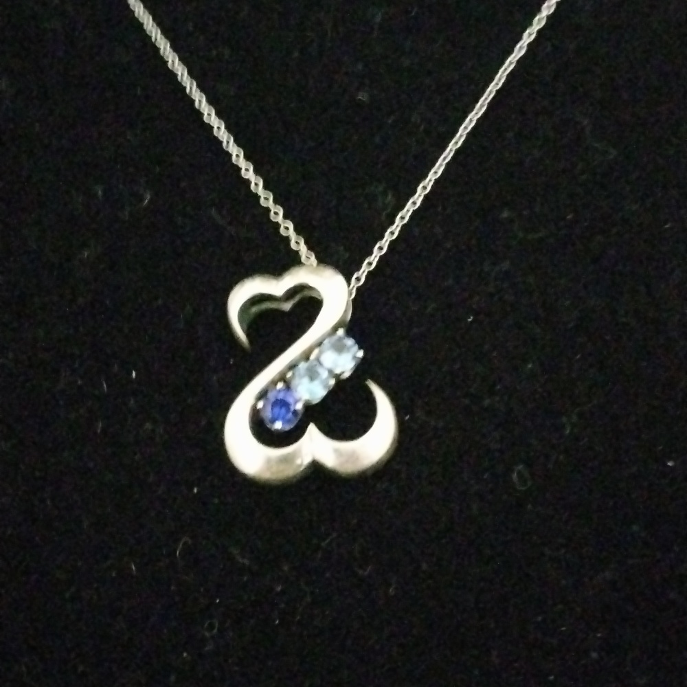 Vintage Jane Seymour, Sterling Silver, Rainbow Open Heart Necklace